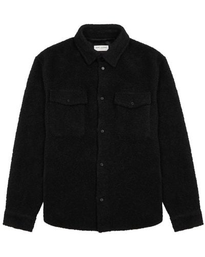 Saint Laurent Bouclé Overshirt - Black