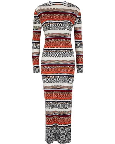 Missoni Striped Wool-blend Midi Dress - Red