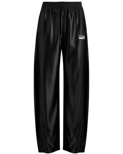 T By Alexander Wang Logo Satin-Jersey Track Trousers - Black