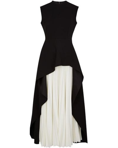 Solace London Severny Peplum Midi Dress - Black
