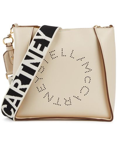 Stella McCartney Stella Logo Mini Faux Leather Cross-body Bag - Natural