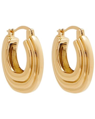 Daisy London X Polly Sayer Chunky Ridge 18kt -plated Hoop Earrings - Metallic