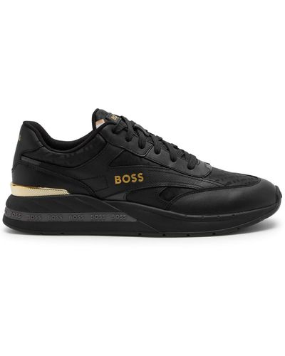 BOSS Boss Kurt Paneled Mesh Sneakers - Black