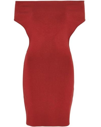 Jacquemus La Rob Cubista Ribbed-Knit Mini Dress - Red