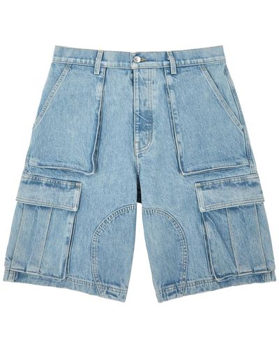 NAHMIAS Denim Cargo Shorts - Blue