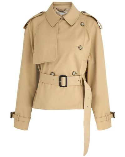 Stella McCartney Cropped Cotton Trench Coat - Natural