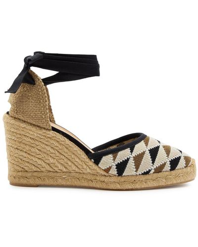 Castañer Castañer Cilia 80 Knitted Wedge Espadrilles - Metallic