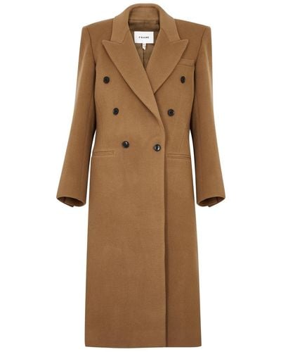 FRAME Double-breasted Wool Coat - Natural