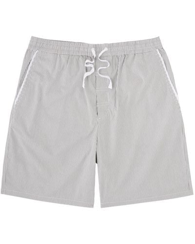 Rag & Bone Irving Striped Stretch-Cotton Shorts - Grey