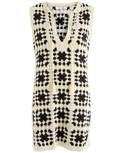 FRAME Crochet Tasselled Mini Dress - White
