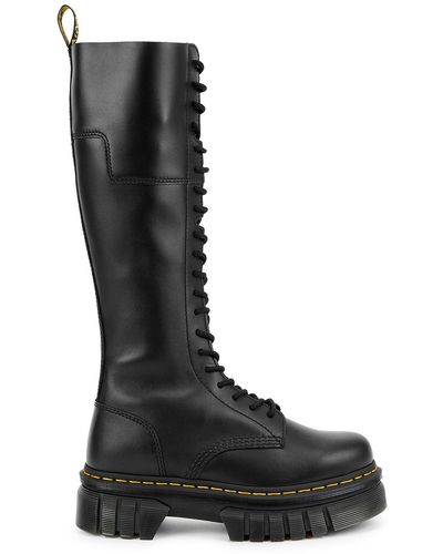Dr. Martens Audrick 20i Leather Knee-high Boots - Black