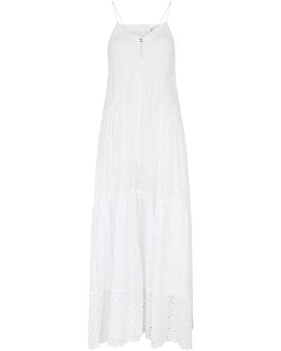 Isabel Marant Sabba Broderie-anglaise Cotton Maxi Dress - White