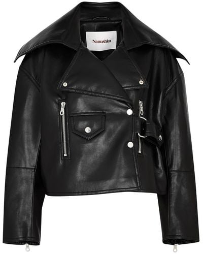 Nanushka Ado Faux Leather Jacket - Black