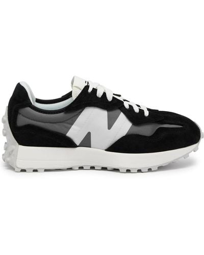 New Balance 327 Paneled Mesh Sneakers - Black
