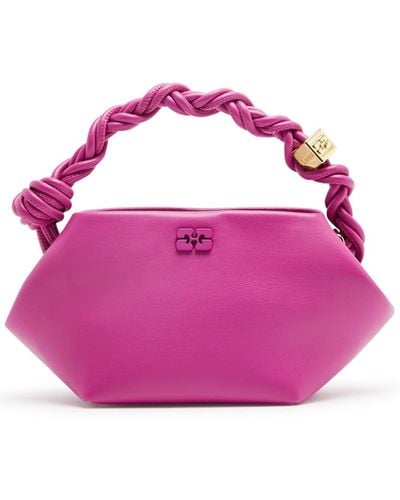Ganni Bou Mini Leather Top Handle Bag - Pink