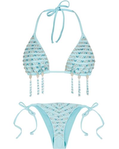 Oceanus Claudette Blue Embellished Bikini