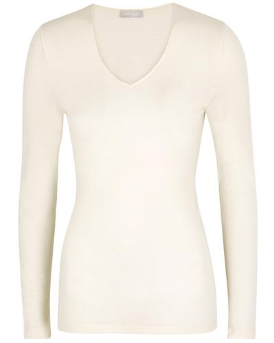Hanro Wool And Silk-Blend Top - White