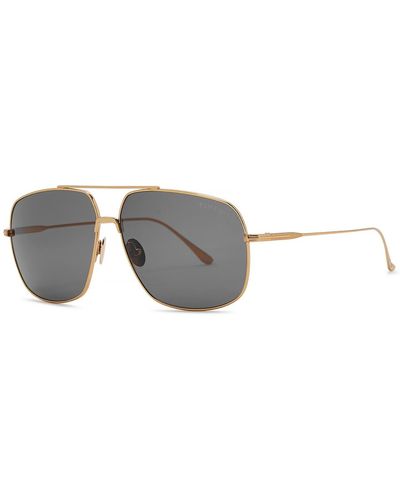 Tom Ford John -tone Aviator-style Sunglasses - Metallic