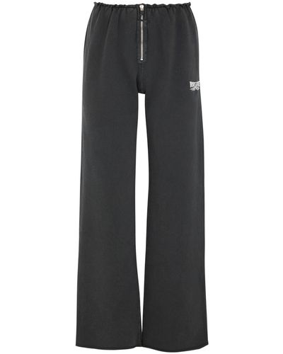 ROTATE SUNDAY Enzyme Logo-embroidered Cotton Sweatpants - Black