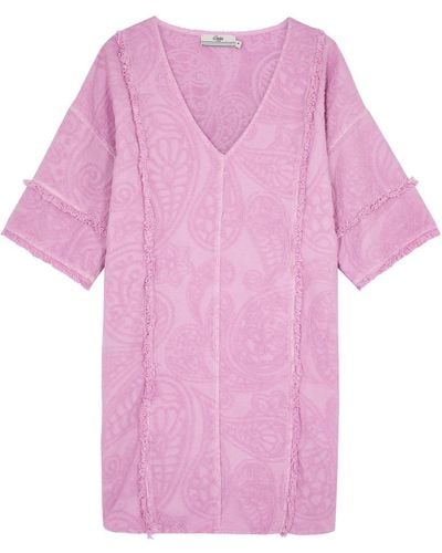 Devotion Domna Patterned-Jacquard Terry Mini Dress - Pink