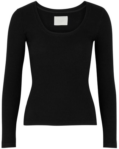 Citizens of Humanity Juni Ribbed Stretch-jersey Top - Black