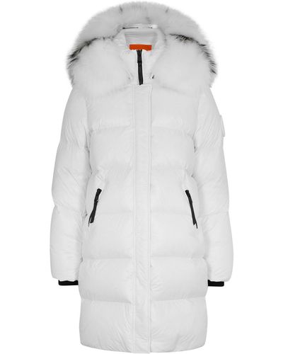 ARCTIC ARMY Fur-trimmed Quilted Shell Coat - Grey