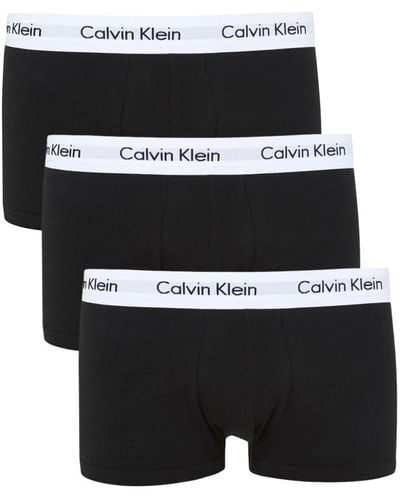 Calvin Klein Stretch-Cotton Low-Rise Trunks - Black