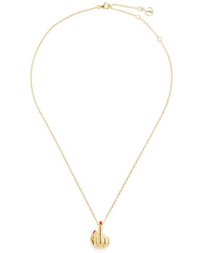Anissa Kermiche French For Goodnight 18kt -plated Necklace - White