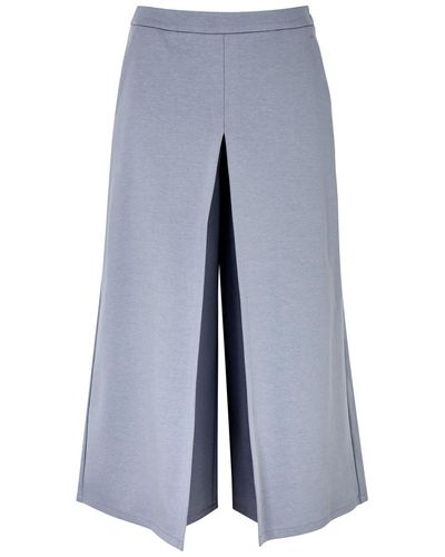 Max Mara Quid Cropped Jersey Trousers - Blue