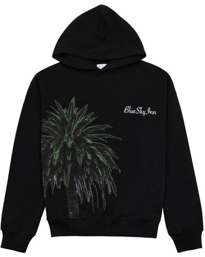 BLUE SKY INN Royal Palm Hooded Cotton Sweatshirt - Black
