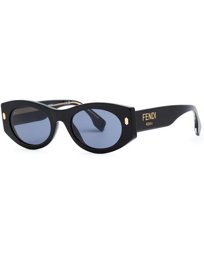 Fendi Roma Oval-frame Sunglasses - Blue