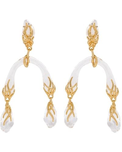 Alexis Liquid Vine Lucite And 14kt -plated Drop Earrings - Metallic