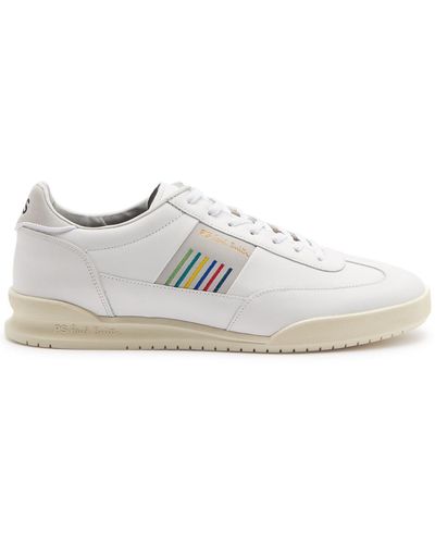 PS by Paul Smith Dove Paneled Leather Sneakers - White