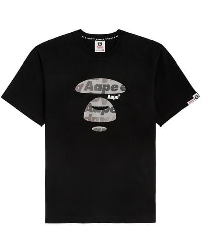Aape Logo-Print Cotton T-Shirt - Black