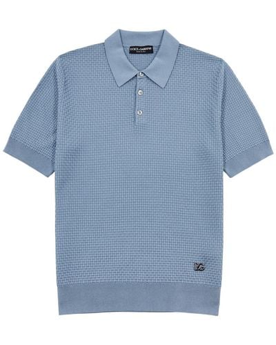 Dolce & Gabbana Knitted Polo Shirt - Blue