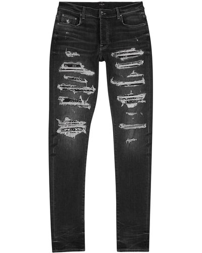 Amiri Thrasher Distressed Skinny Jeans - Gray