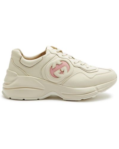 Gucci Rhyton gg Leather Trainers - White