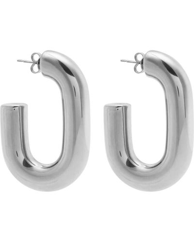 Rabanne Xl Link Hoop Earrings - Metallic