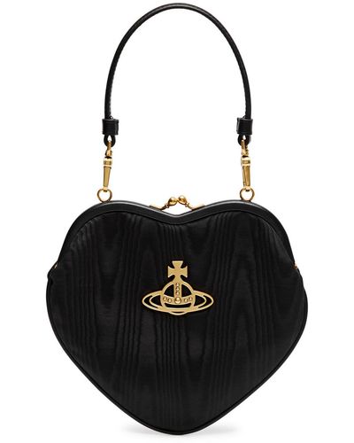 Vivienne Westwood Belle Heart Moiré Top Handle Bag - Black