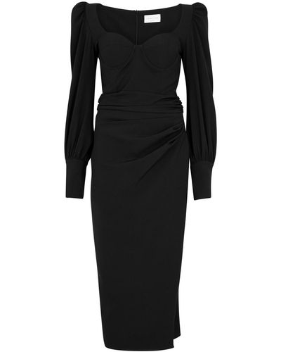 Violante Nessi Modigliani Ruched Stretch-jersey Midi Dress - Black