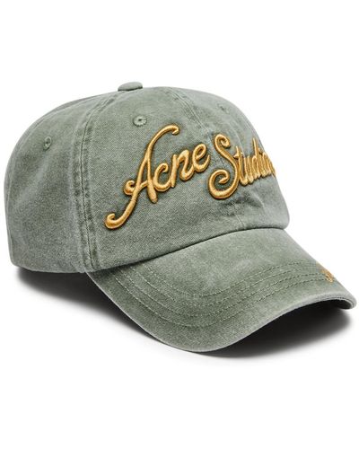 Acne Studios Logo-embroidered Cotton Cap - Green