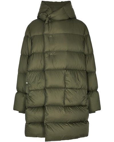 Rick Owens Army Quilted Shell Coat - Green