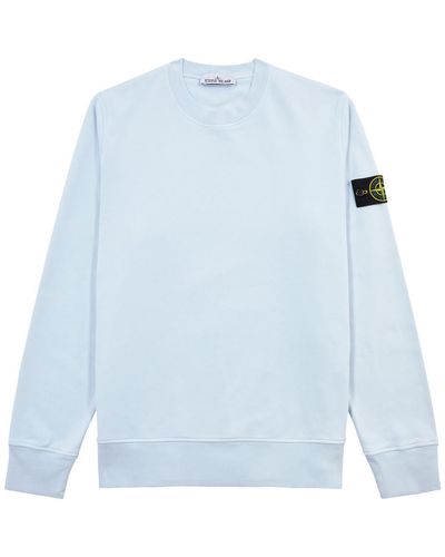Stone Island Logo Cotton Sweatshirt - Blue