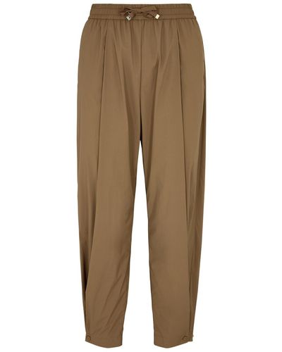 Herno Cropped Tapered Nylon Trousers - Natural