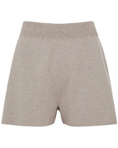 Extreme Cashmere N°337 Boy Cotton And Cashmere-blend Shorts - Gray