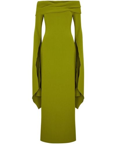 Solace London Arden Off-the-shoulder Maxi Dress - Green