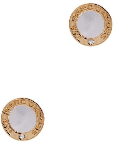 Marc Jacobs The Medallion -plated Stud Earrings - White