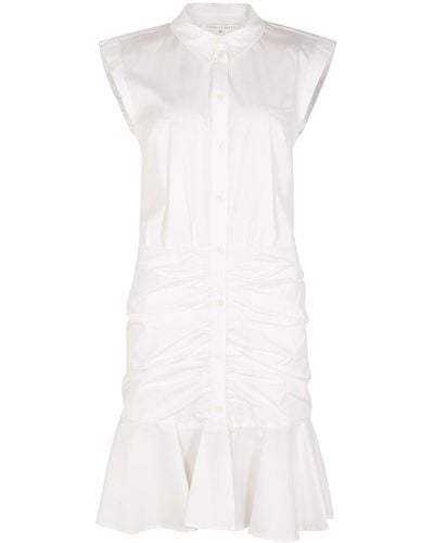 Veronica Beard Bell Stretch-Cotton Shirt Dress - White