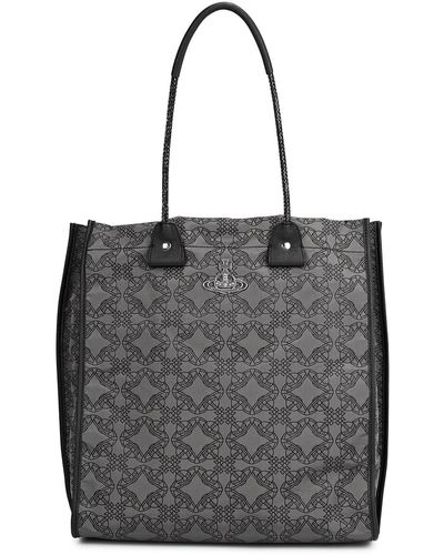 Vivienne Westwood Tommy Canvas-jacquard Tote - Gray