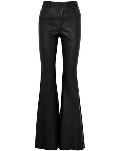 Alice + Olivia Alice + Olivia Brent Flared Leather Pants - Black